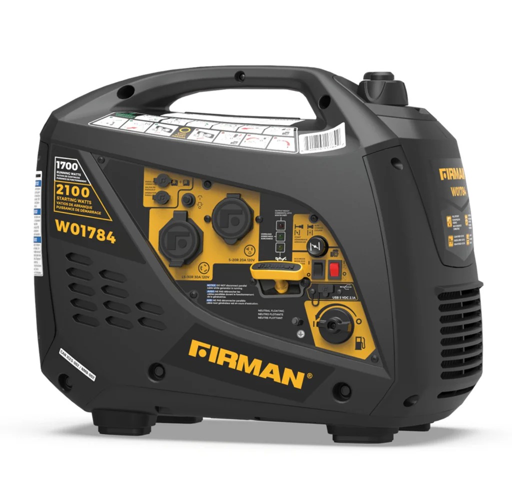 Power Firman W01784 Generator, 1700W Running