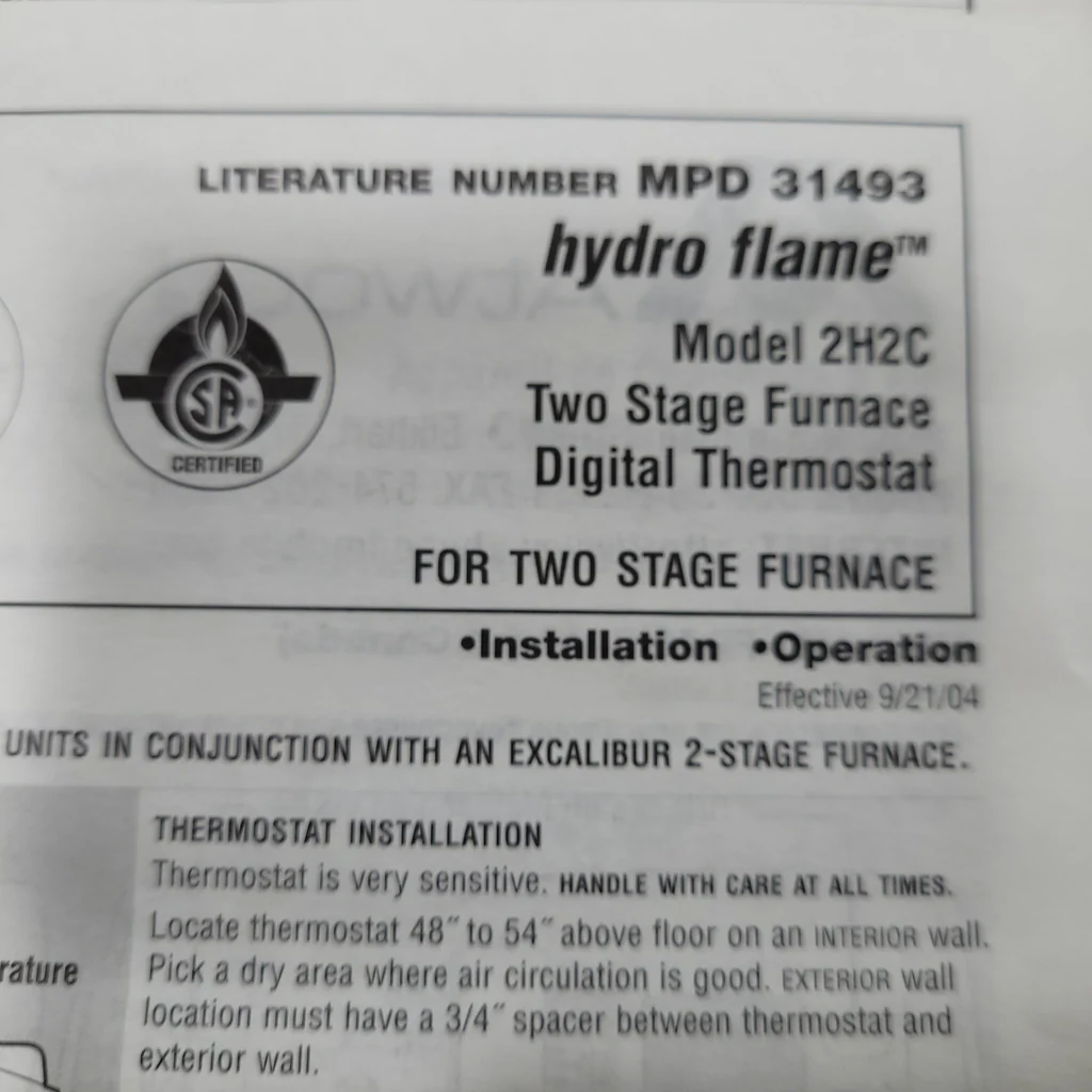 Atwood 2H2C - 38535 Digital AC Wall Thermostat White - Image 2
