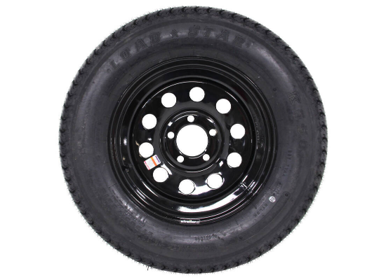 Loadstar ST205/75D15 Bias Trailer Tire w/ 15" Black Mod Wheel - 5 on 4-1/2 - Load Range C