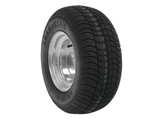 Kenda Trailer Tires and Wheels - AM30670 12 Inch Tire with Wheel 5 on 4-1/2 Inch 4.80-12 Load Range C Steel Wheels - Galvanized Boat Trailer Wheels Bias Ply Tire Kenda Bias tire has a ply rating of 6 and a 990-lb maximum load at 90 psi. The 12" diameter x 4" wide steel trailer wheel features a 5 on 4-1/2 bolt pattern and a corrosion-resistant galvanized finish. Features: The Loadstar trailer tire is designed for excellent handling at high speeds 8-Spoke steel wheel is galvanized to resist rust Tire-and-wheel assembly meets Department of Transportation specifications Specs: Rim dimensions: 12" diameter x 4" wide Bolt pattern: 5 on 4-1/2" Wheel capacity: 1,250 lbs Wheel bolt size: 1/2"-20 Pilot diameter: 3.19" Offset: 0 Tire size: 4.80-12 Section width: 4.9" Outer diameter (when inflated): 20.7" Tire capacity: Load range: C Ply rating: 6 Maximum load: 990 lbs at 90 psi Warranty: 5-Year on tire Limited 2-year on wheel 1-Year Worry-Free Guarantee This tire has a 1-year worry-free guarantee. If within the first 12 months the tire is damaged in any way, it will be replaced at no charge. Bias Tires vs. Radial Tires Bias vs. radial tire graphic Bias ply tires are designed for off-road or agricultural applications. They are built with thick, durable nylon cords that are positioned at a 30- to 45-degree angle to the direction of travel. The layers alternate in a crisscross pattern, making the sidewalls stiffer so that the entire tire is able to flex easily. As a result, the tire provides a smooth ride and improved handling when trailering on uneven surfaces. Determining the Bolt Pattern The first number in the bolt pattern is the number of bolt holes. The second number denotes the diameter, in inches, of the circle on which the bolt holes sit. Bolt Pattern - Odd To determine the bolt-circle diameter on wheels with an odd number of bolt holes, measure from the center of any bolt hole to the point halfway between the two bolt holes directly across from the first. (Example: "5 on 4-1/2" means 5 bolt holes with 4-1/2" measured to a point halfway between the opposite bolt holes.) Bolt Pattern - Even On wheels with an even number of bolt holes, measure from the center of one bolt hole to the center of the hole directly across from it. (Example: "8 on 6-1/2" means 8 bolt holes with 6-1/2" from the center of one hole to the center of another on the opposite side.) Bolt Pattern - Side Measuring the distance from the center of one bolt hole on the wheel to the center of a bolt hole right next to it can also help to determine the bolt pattern. If D = 2-5/8", then the bolt pattern is 5 on 4-1/2" If D = 2-3/4", then the bolt pattern is 5 on 4-3/4" If D = 3", then the bolt pattern is 5 on 5" If D = 3-1/4", then the bolt pattern is 5 on 5-1/2" - Image 7