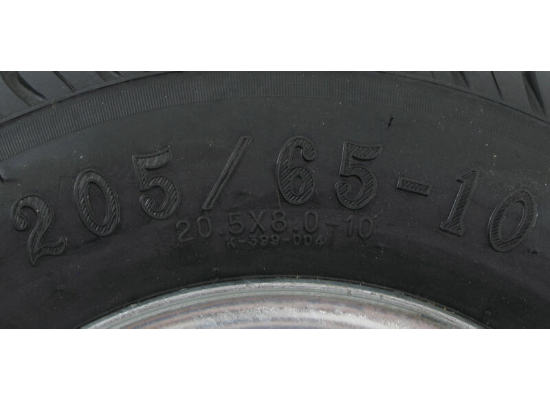 Kenda Trailer Tires and Wheels - AM30670 12 Inch Tire with Wheel 5 on 4-1/2 Inch 4.80-12 Load Range C Steel Wheels - Galvanized Boat Trailer Wheels Bias Ply Tire Kenda Bias tire has a ply rating of 6 and a 990-lb maximum load at 90 psi. The 12" diameter x 4" wide steel trailer wheel features a 5 on 4-1/2 bolt pattern and a corrosion-resistant galvanized finish. Features: The Loadstar trailer tire is designed for excellent handling at high speeds 8-Spoke steel wheel is galvanized to resist rust Tire-and-wheel assembly meets Department of Transportation specifications Specs: Rim dimensions: 12" diameter x 4" wide Bolt pattern: 5 on 4-1/2" Wheel capacity: 1,250 lbs Wheel bolt size: 1/2"-20 Pilot diameter: 3.19" Offset: 0 Tire size: 4.80-12 Section width: 4.9" Outer diameter (when inflated): 20.7" Tire capacity: Load range: C Ply rating: 6 Maximum load: 990 lbs at 90 psi Warranty: 5-Year on tire Limited 2-year on wheel 1-Year Worry-Free Guarantee This tire has a 1-year worry-free guarantee. If within the first 12 months the tire is damaged in any way, it will be replaced at no charge. Bias Tires vs. Radial Tires Bias vs. radial tire graphic Bias ply tires are designed for off-road or agricultural applications. They are built with thick, durable nylon cords that are positioned at a 30- to 45-degree angle to the direction of travel. The layers alternate in a crisscross pattern, making the sidewalls stiffer so that the entire tire is able to flex easily. As a result, the tire provides a smooth ride and improved handling when trailering on uneven surfaces. Determining the Bolt Pattern The first number in the bolt pattern is the number of bolt holes. The second number denotes the diameter, in inches, of the circle on which the bolt holes sit. Bolt Pattern - Odd To determine the bolt-circle diameter on wheels with an odd number of bolt holes, measure from the center of any bolt hole to the point halfway between the two bolt holes directly across from the first. (Example: "5 on 4-1/2" means 5 bolt holes with 4-1/2" measured to a point halfway between the opposite bolt holes.) Bolt Pattern - Even On wheels with an even number of bolt holes, measure from the center of one bolt hole to the center of the hole directly across from it. (Example: "8 on 6-1/2" means 8 bolt holes with 6-1/2" from the center of one hole to the center of another on the opposite side.) Bolt Pattern - Side Measuring the distance from the center of one bolt hole on the wheel to the center of a bolt hole right next to it can also help to determine the bolt pattern. If D = 2-5/8", then the bolt pattern is 5 on 4-1/2" If D = 2-3/4", then the bolt pattern is 5 on 4-3/4" If D = 3", then the bolt pattern is 5 on 5" If D = 3-1/4", then the bolt pattern is 5 on 5-1/2" - Image 2