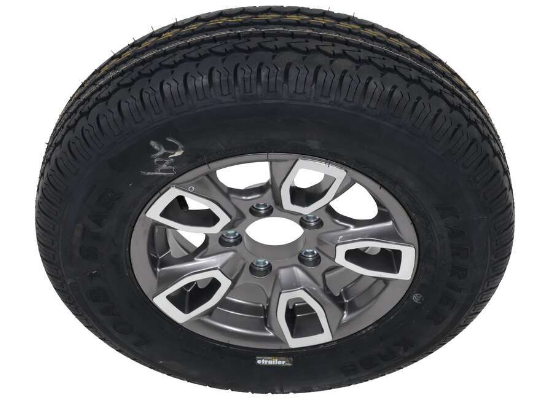 Karrier ST175/80R13 Radial Trailer Tire with 13" Aluminum Wheel - 5 on 4-1/2 - Load Range C - Image 4