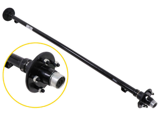 Trailer Axle with Idler Hubs - 5 on 4-1/2 Bolt Pattern - 72" Long - 2,000 lbs - Image 9