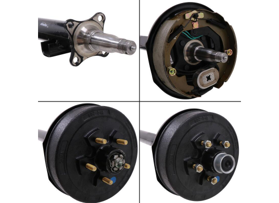 Trailer Axle w/ Electric Brakes - Easy Grease - 5 on 4-1/2 Bolt Pattern - 95" Long - 3,500 lbs - Image 3
