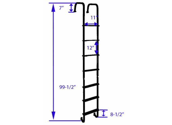 Stromberg Carlson Exterior RV Ladder - Aluminum - 99-1/2" Tall - 250 lbs - Black - Image 7