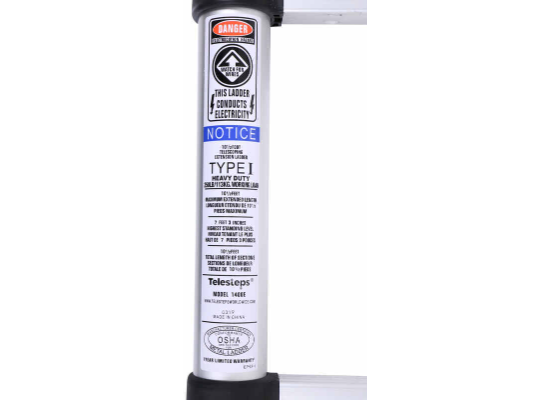 Telesteps Telescopic Ladder - 10-1/2' Extended Height - 14' Reachable Height - 250 lbs - Image 2