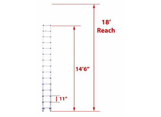 Telesteps Telescopic Ladder - 14-1/2' Extended Height - 18' Reachable Height - 300 lbs - Image 5