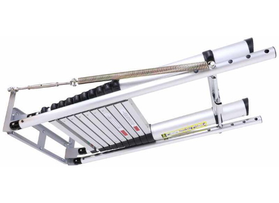 Telesteps Telescoping Pull Down Attic Ladder - 8' to 10' Tall Ceilings - Aluminum - 300 lbs - Image 3