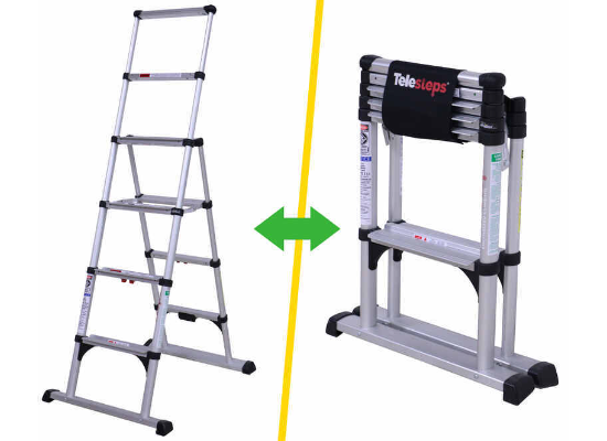 Telesteps Telescopic A-Frame Ladder - 6' Extended Height - 10' Reachable Height - 375 lbs - Image 5