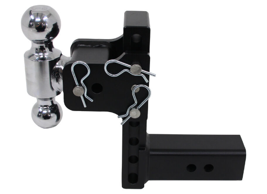 B&W Tow & Stow 2-Ball Mount - 2-1/2" Hitch - 7-1/2" Drop/Rise - 18K - Black - Image 2