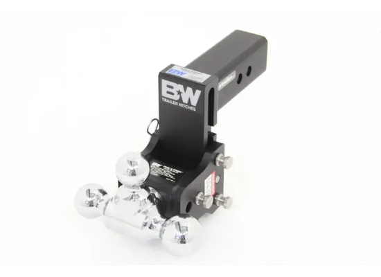 B&W Tow & Stow 3-Ball Mount - 2-1/2" Hitch - 4-1/2" Drop/Rise - 18K - Black - Image 3