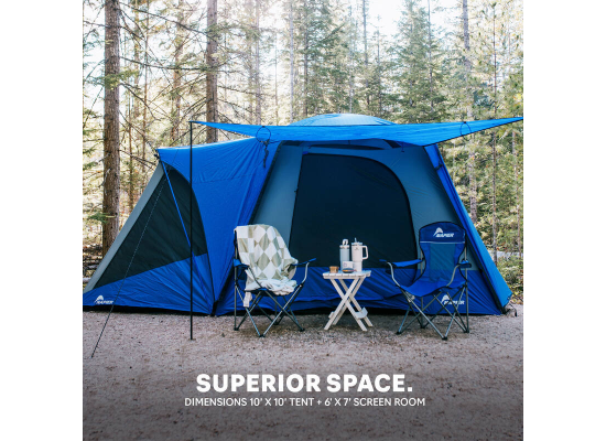 Napier Sportz SUV Tent w/ Screen Room - 6 Person - 10' x 10' - Blue and Gray - Image 3