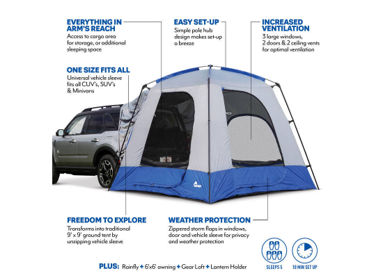 Napier Sportz SUV Tent - 5 Person - 9' x 9' - Blue and Gray - Image 6