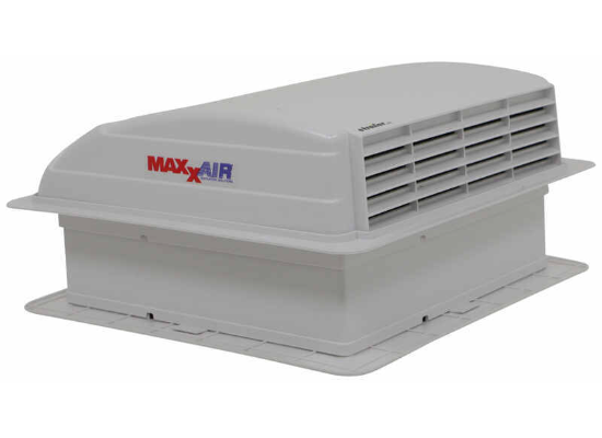 MaxxFan Mini Plus Manual RV Roof Vent w/ 12V Fan - LED Light - White - Image 6