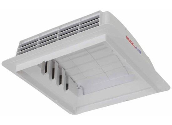 MaxxFan Mini Plus Manual RV Roof Vent w/ 12V Fan - LED Light - White - Image 3
