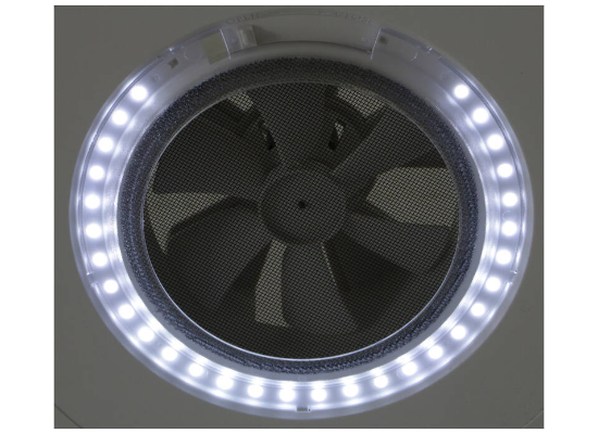 MaxxFan Mini Plus Manual RV Roof Vent w/ 12V Fan - LED Light - White - Image 2