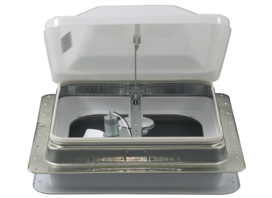 Ventline Ventadome Trailer Roof Vent w/ 12V Fan - Manual Lift - 14-1/4" x 14-1/4" - White - Image 5