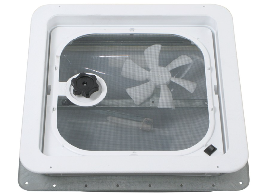 Ventline Ventadome Trailer Roof Vent w/ 12V Fan - Manual Lift - 14-1/4" x 14-1/4" - White - Image 2