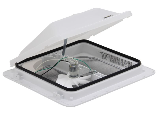 Ventline E-Z Lift Ventadome Trailer Roof Vent w/ 12V Fan - Manual Lift - White - Canada Approved - Image 3