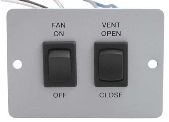 Ventline Ventadome Roof Vent w/12V Fan and Wall Switch - Powered Lift - 14-1/4" - White - Image 6