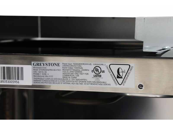 Greystone Built-In RV Convection Microwave - 1.1 Cu Ft - Stainless Steel - Image 9