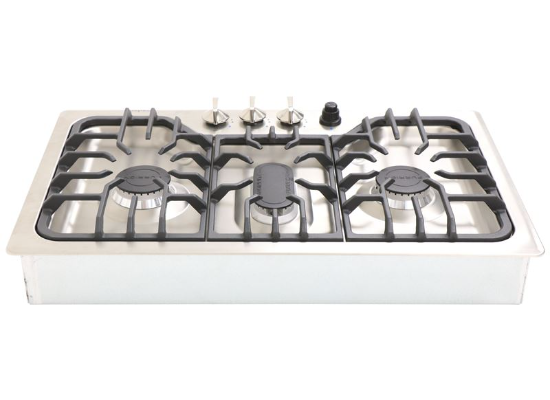 Furrion Propane RV Cooktop - 3 Burners - 24-7/16" Wide - Stainless Steel - Image 2