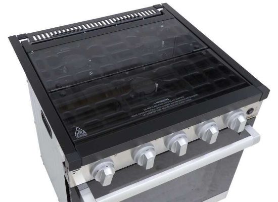 Furrion Propane RV Range with Glass Cover - 3 Burners - 21" Tall - Stainless Steel - Image 4
