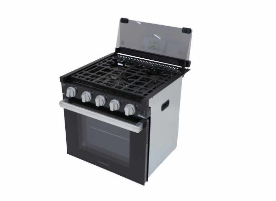 Furrion Propane RV Range with Glass Cover - 3 Burners - 21" Tall - Black - Image 5