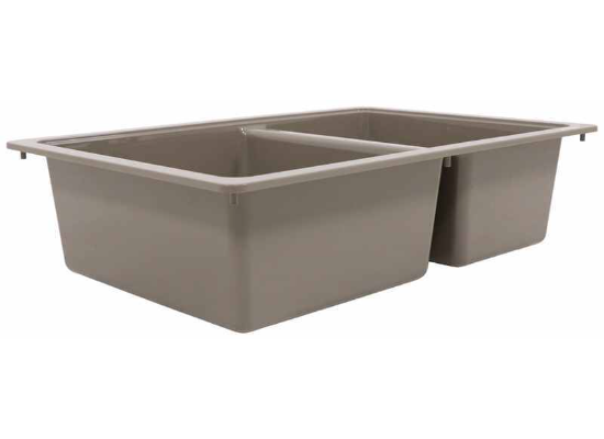 Better Bath RV Kitchen Sink - Double Bowl - 25" Long x 17" Wide - Gray - Image 3