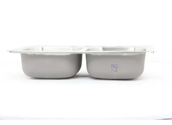 LaSalle Bristol Double Bowl RV Kitchen Sink - 33" Long x 19" Wide - Stainless Steel - Image 6