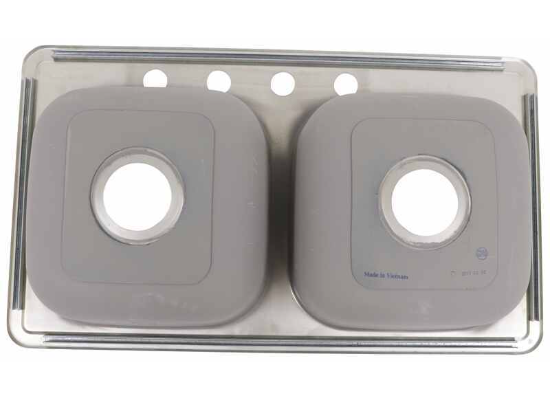 LaSalle Bristol Double Bowl RV Kitchen Sink - 33" Long x 19" Wide - Stainless Steel - Image 5