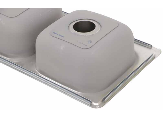 LaSalle Bristol Double Bowl RV Kitchen Sink - 33" Long x 19" Wide - Stainless Steel - Image 3