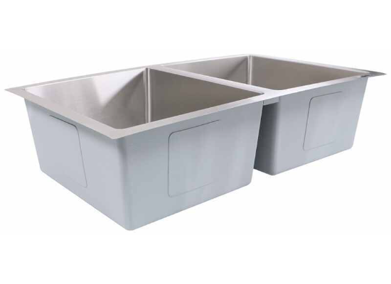 Better Bath RV Kitchen Sink - Double Bowl - 27" Long x 16" Wide - Stainless Steel - Image 5
