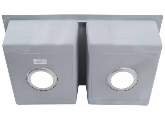 Better Bath RV Kitchen Sink - Double Bowl - 27" Long x 16" Wide - Stainless Steel - Image 2