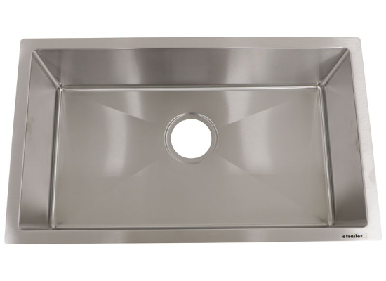 Better Bath RV Kitchen Sink - Single Bowl - 27" Long x 16" Wide - Stainless Steel - Image 2