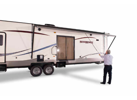 Solera Destination Manual Pull-Style RV Awning - 20' Wide - XL 9'8" Projection - White - Image 4