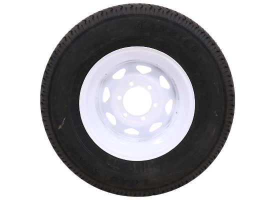 Karrier ST225/75R15 Radial Tire with 15" White Spoke Wheel - 6 on 5-1/2" - Load Range E