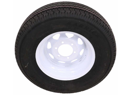 Karrier ST225/75R15 Radial Tire with 15" White Spoke Wheel - 6 on 5-1/2" - Load Range E - Image 5