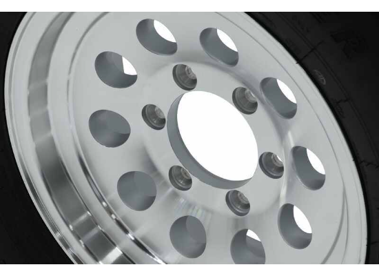 Karrier ST225/75R15 Radial Tire with 15" Sendel Aluminum Wheel - 6 on 5-1/2" - LR E - Image 2