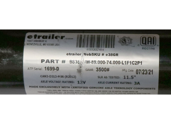 Dexter Trailer Axles - 7359765 3500 lbs 95 Inch Hub Face Spindles Only 80 Inch Spring Center No Drop or Lift No Hubs Leaf Spring Suspension Dexter EZ Lube Spindles Round trailer axle beam measures 95" from hub face to hub face (when hubs - sold separately - are mounted) and 80" from spring center to spring center. E-Z Lube spindles make it easy to lubricate bearings (sold separately). Features: Round axle beam acts as part of your trailer's suspension system Replace an axle on your trailer Fabricate a suspension to fit your application High-strength steel construction Bend in axle creates zero camber angle for even road-to-tread contact across the width of your trailer's tires Best for straight-line acceleration and steady, controlled towing Underslung design - spring seats welded to underside of axle for mounting leaf springs (sold separately) Low ride height makes it easier to load and unload your trailer Straight, E-Z Lube spindles - no drop Built-in grease zerks for simple lubrication Spring seats, brake flanges, and spindles are welded on Made in the USA Specs: Weight capacity: 3,500 lbs Hub-face-to-hub-face length: 95" Spring-center-to-spring-center length: 80" Tubing outer diameter: 2-3/8" Bearings (sold separately): Inner bearing: L68149 Outer bearing: L44649 Brake flange configuration: 4 bolt Limited 5-year warranty Axle Dimensions Hub Face and Spring Center Measurements on Standard Trailer Axle There are multiple ways to measure the length of an axle beam, but the hub-face-to-hub-face and spring-center-to-spring-center lengths are the most accurate. Hub face (A) refers to the length of the axle measured from the base of one wheel stud to the base of the wheel stud on the opposite side of the axle (when hubs are mounted on the beam). The spring center (B) is the approximate width of your trailer. It is measured from the center of the spring seat on one side of the axle to the center of the seat on the other. This axle beam comes with the spring seats welded on. If you are replacing your trailer's axle, you should be able to figure out which type you need by determining your trailer's capacity, the bolt pattern of your wheels, the brake type and the aforementioned lengths. E-Z Lube Spindles Make Lubrication Simple The E-Z Lube spindles on this axle are meant to work with E-Z Lube-compatible hubs to make lubricating your bearings quick and easy. Each E-Z Lube spindle has a zerk fitting on the end. And every E-Z Lube hub comes with a grease cap that has an easy-to-remove rubber plug. Just pop out the plug on the cap to access the zerk on the spindle. When you inject grease into the zerk with a grease gun, the grease will flow to both the inner and outer bearings of the hub, lubricating the bearings and forcing out old, ineffective grease. Once you see new grease beginning to be pushed out, you know that your bearings are fully lubricated. This means that you can lubricate the bearings without the mess of taking apart the entire assembly. Dexters Dexters are made of high-strength steel and come with spindles and spring seats welded on. The spring seats are attached to the underside of the axle so that the leaf springs (sold separately) can mount beneath the axle. The result of this underslung design is a trailer that rides a bit lower for quick and easy loading and unloading. Each axle is manufactured to create a certain camber angle. This ensures that the angle of the wheels is correct for your towing needs. Because the primary concern when towing is maintaining controlled, in-line movement, each axle is made so that your trailer's tires will run along the pavement evenly, with contact across the width of the tread. The result is excellent straight-line acceleration for steady, in-line tracking. You might notice the bend near the center of the axle; this is what ensures the proper camber angle. Having the center ride a bit higher and the sides of the axle bent lower allows the axle to give just enough to compensate for the load. - Image 8