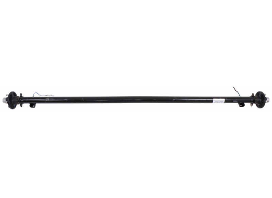 Dexter Trailer Axles - 7359765 3500 lbs 95 Inch Hub Face Spindles Only 80 Inch Spring Center No Drop or Lift No Hubs Leaf Spring Suspension Dexter EZ Lube Spindles Round trailer axle beam measures 95" from hub face to hub face (when hubs - sold separately - are mounted) and 80" from spring center to spring center. E-Z Lube spindles make it easy to lubricate bearings (sold separately). Features: Round axle beam acts as part of your trailer's suspension system Replace an axle on your trailer Fabricate a suspension to fit your application High-strength steel construction Bend in axle creates zero camber angle for even road-to-tread contact across the width of your trailer's tires Best for straight-line acceleration and steady, controlled towing Underslung design - spring seats welded to underside of axle for mounting leaf springs (sold separately) Low ride height makes it easier to load and unload your trailer Straight, E-Z Lube spindles - no drop Built-in grease zerks for simple lubrication Spring seats, brake flanges, and spindles are welded on Made in the USA Specs: Weight capacity: 3,500 lbs Hub-face-to-hub-face length: 95" Spring-center-to-spring-center length: 80" Tubing outer diameter: 2-3/8" Bearings (sold separately): Inner bearing: L68149 Outer bearing: L44649 Brake flange configuration: 4 bolt Limited 5-year warranty Axle Dimensions Hub Face and Spring Center Measurements on Standard Trailer Axle There are multiple ways to measure the length of an axle beam, but the hub-face-to-hub-face and spring-center-to-spring-center lengths are the most accurate. Hub face (A) refers to the length of the axle measured from the base of one wheel stud to the base of the wheel stud on the opposite side of the axle (when hubs are mounted on the beam). The spring center (B) is the approximate width of your trailer. It is measured from the center of the spring seat on one side of the axle to the center of the seat on the other. This axle beam comes with the spring seats welded on. If you are replacing your trailer's axle, you should be able to figure out which type you need by determining your trailer's capacity, the bolt pattern of your wheels, the brake type and the aforementioned lengths. E-Z Lube Spindles Make Lubrication Simple The E-Z Lube spindles on this axle are meant to work with E-Z Lube-compatible hubs to make lubricating your bearings quick and easy. Each E-Z Lube spindle has a zerk fitting on the end. And every E-Z Lube hub comes with a grease cap that has an easy-to-remove rubber plug. Just pop out the plug on the cap to access the zerk on the spindle. When you inject grease into the zerk with a grease gun, the grease will flow to both the inner and outer bearings of the hub, lubricating the bearings and forcing out old, ineffective grease. Once you see new grease beginning to be pushed out, you know that your bearings are fully lubricated. This means that you can lubricate the bearings without the mess of taking apart the entire assembly. Dexters Dexters are made of high-strength steel and come with spindles and spring seats welded on. The spring seats are attached to the underside of the axle so that the leaf springs (sold separately) can mount beneath the axle. The result of this underslung design is a trailer that rides a bit lower for quick and easy loading and unloading. Each axle is manufactured to create a certain camber angle. This ensures that the angle of the wheels is correct for your towing needs. Because the primary concern when towing is maintaining controlled, in-line movement, each axle is made so that your trailer's tires will run along the pavement evenly, with contact across the width of the tread. The result is excellent straight-line acceleration for steady, in-line tracking. You might notice the bend near the center of the axle; this is what ensures the proper camber angle. Having the center ride a bit higher and the sides of the axle bent lower allows the axle to give just enough to compensate for the load. - Image 4