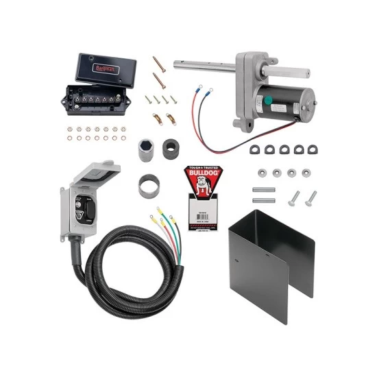 Bulldog Single 12,000 lbs. Square Trailer Jack w/ Bulldog Electric Power Motor Kit w/ Manual Override Crank for Gooseneck Dump Agricultural Construction Heavy-Duty Utility Horse Livestock Trailers - Image 2
