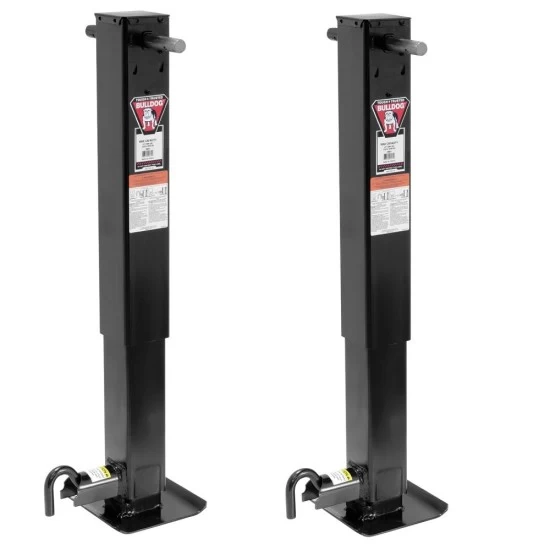 Bulldog 2x 12K Jacks Dual Landing Gear & Electric Motor Kit w/ Cross Shaft Pipe Combo Drop Leg w/ Spring Return Powered Drive- 26" Lift - Image 2