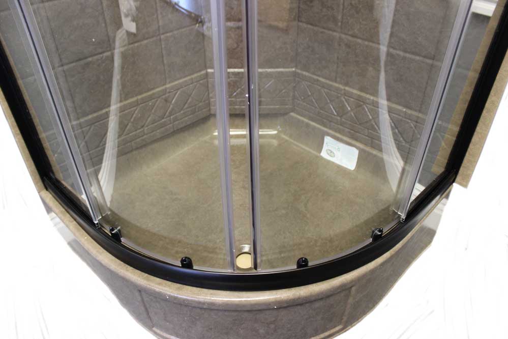 32″ Round Shower Door with Clear Glass -Dark Oil Rubbed Bronze - Image 4