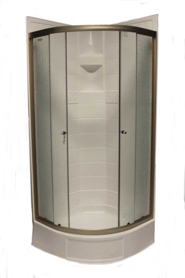 32″ Round Shower Door with Obscured Glass – Nickel - Image 8