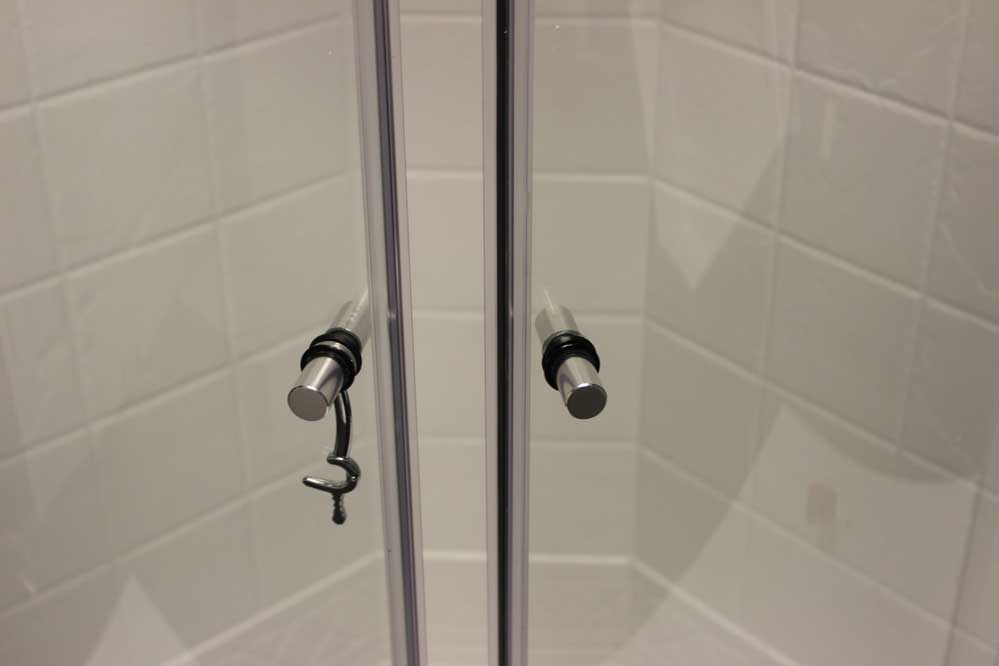 32″ Round Shower Door with Clear Glass – Nickel - Image 5