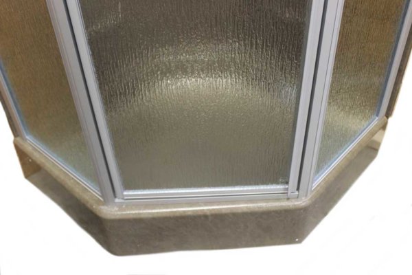 32″ Angle Shower Door with Obscured Glass – Nickel - Image 5