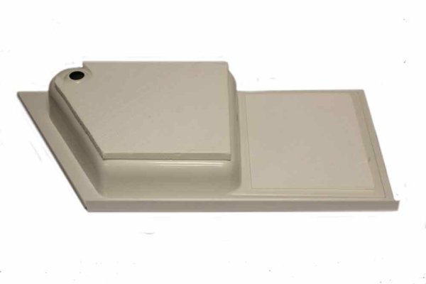 24″ x 50″ Slant Angle Combo Pan – Right Hand Drain – White-with Holding Tank - Image 6