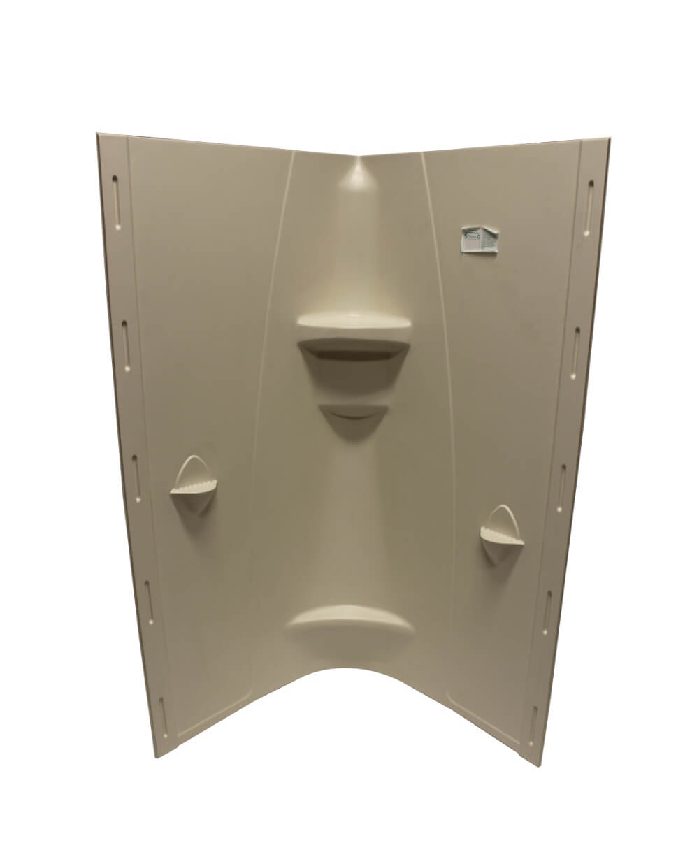 34″ Curved Back Shower Surround – Parchment